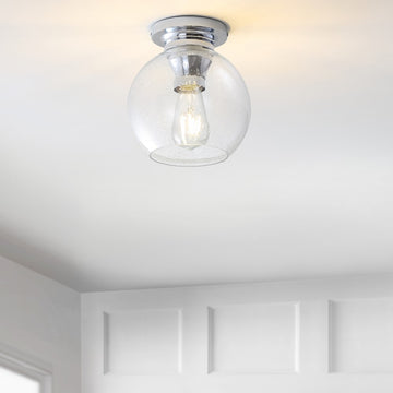 Atlas 7.75" Metal/Glass LED Flush Mount - JONATHAN Y